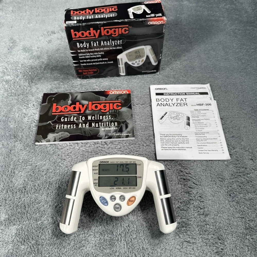 Omron Weight/Fat Loss Monitor HBF-306BL Hand Held BMI Body Mass Index White 306